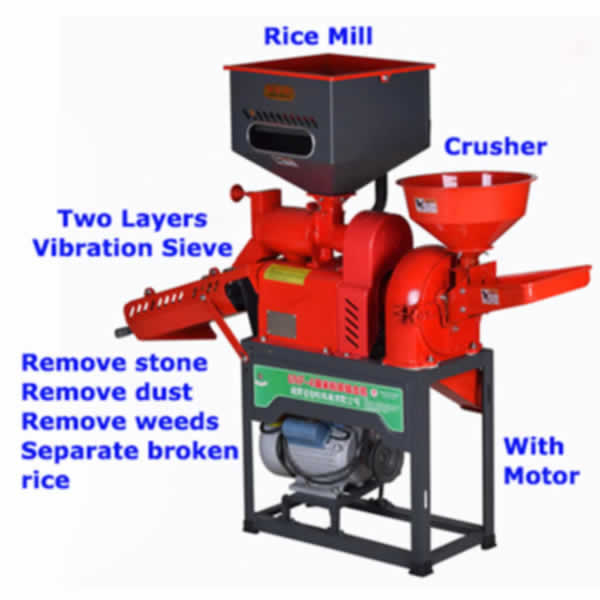 6NF-9 combine rice mill with pulverizer